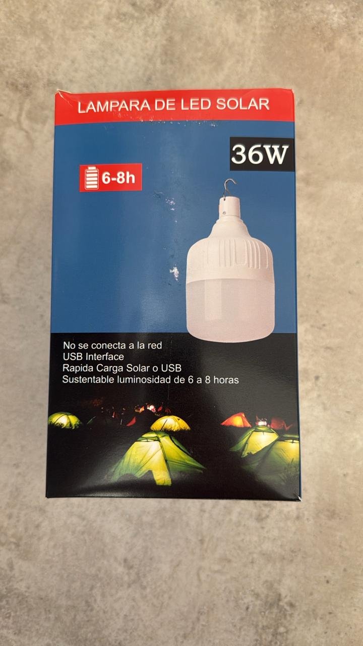 KIT LAMPARA SOLAR 36W + PANEL CAPO